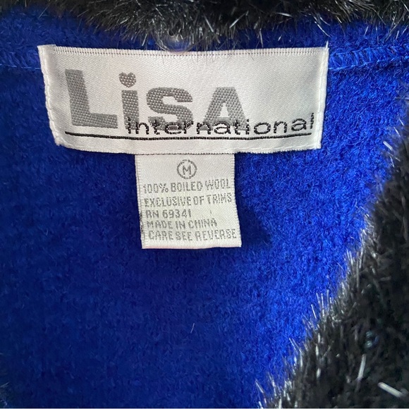 ‼️SOLD‼️ Vintage embroidered horses wool sweater vest with faux fur collar - Picture 5 of 9